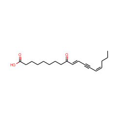 CCC/C=C\C#C/C=C/C(=O)CCCCCCCC(=O)O ZINC000073296785