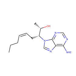 CCC/C=C\C[C@H]([C@H](C)O)n1cnc2c(N)ncnc21 ZINC000013835538