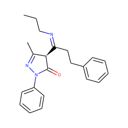 CCC/N=C(/CCc1ccccc1)[C@H]1C(=O)N(c2ccccc2)N=C1C ZINC000103204965