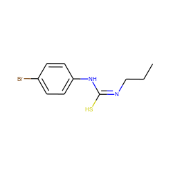 CCC/N=C(/S)Nc1ccc(Br)cc1 ZINC000013482575