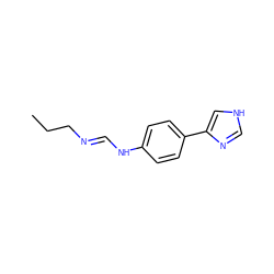 CCC/N=C/Nc1ccc(-c2c[nH]cn2)cc1 ZINC000027213890