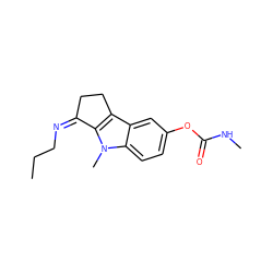 CCC/N=C1/CCc2c1n(C)c1ccc(OC(=O)NC)cc21 ZINC000027709739