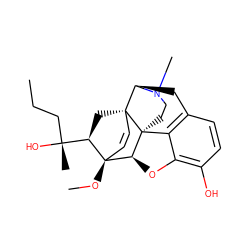 CCC[C@@](C)(O)[C@H]1C[C@@]23C=C[C@]1(OC)[C@@H]1Oc4c(O)ccc5c4[C@@]12CCN(C)[C@@H]3C5 ZINC000005561290