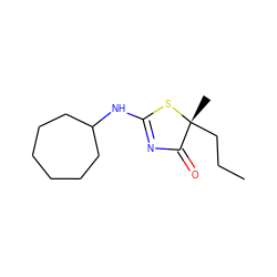 CCC[C@@]1(C)SC(NC2CCCCCC2)=NC1=O ZINC000014978713