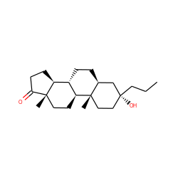 CCC[C@@]1(O)CC[C@@]2(C)[C@@H](CC[C@H]3[C@@H]4CCC(=O)[C@@]4(C)CC[C@@H]32)C1 ZINC000013671494