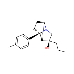 CCC[C@@]1(O)CN2[C@H]3CC[C@@H]2C[C@H](c2ccc(C)cc2)[C@H]31 ZINC000058683308