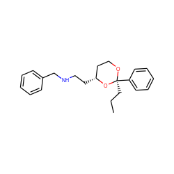 CCC[C@@]1(c2ccccc2)OCC[C@@H](CCNCc2ccccc2)O1 ZINC000095556869