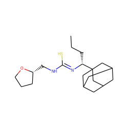 CCC[C@@H](/N=C(\S)NC[C@@H]1CCCO1)C12CC3CC(CC(C3)C1)C2 ZINC000013519109