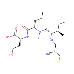 CCC[C@@H](C(=O)N[C@@H](CCO)C(=O)O)N(C)C[C@@H](NC[C@@H](N)CS)[C@H](C)CC ZINC000022939009