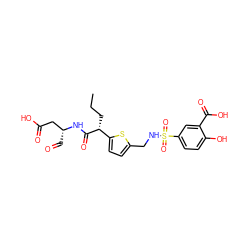 CCC[C@@H](C(=O)N[C@H](C=O)CC(=O)O)c1ccc(CNS(=O)(=O)c2ccc(O)c(C(=O)O)c2)s1 ZINC000013553902