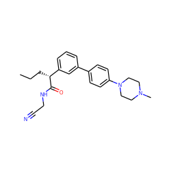 CCC[C@@H](C(=O)NCC#N)c1cccc(-c2ccc(N3CCN(C)CC3)cc2)c1 ZINC000013525733