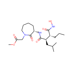 CCC[C@@H](C(=O)NO)[C@@H](CC(C)C)C(=O)N[C@H]1CCCCN(CC(=O)OC)C1=O ZINC000026170651