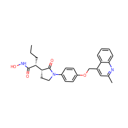 CCC[C@@H](C(=O)NO)[C@H]1CCN(c2ccc(OCc3cc(C)nc4ccccc34)cc2)C1=O ZINC000013490342