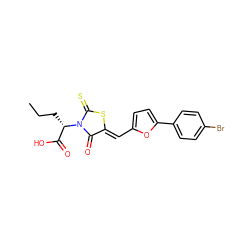 CCC[C@@H](C(=O)O)N1C(=O)/C(=C/c2ccc(-c3ccc(Br)cc3)o2)SC1=S ZINC000001802016