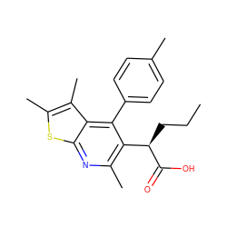 CCC[C@@H](C(=O)O)c1c(C)nc2sc(C)c(C)c2c1-c1ccc(C)cc1 ZINC000113125293