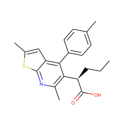 CCC[C@@H](C(=O)O)c1c(C)nc2sc(C)cc2c1-c1ccc(C)cc1 ZINC000113125522