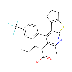 CCC[C@@H](C(=O)O)c1c(C)nc2sc3c(c2c1-c1ccc(C(F)(F)F)cc1)CCC3 ZINC000113125298