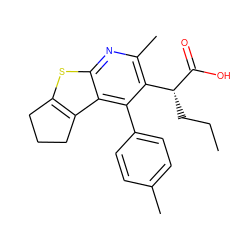 CCC[C@@H](C(=O)O)c1c(C)nc2sc3c(c2c1-c1ccc(C)cc1)CCC3 ZINC000113124233