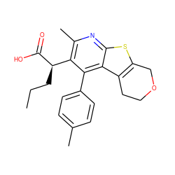 CCC[C@@H](C(=O)O)c1c(C)nc2sc3c(c2c1-c1ccc(C)cc1)CCOC3 ZINC000113125345