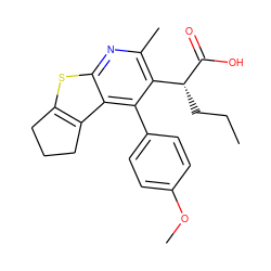 CCC[C@@H](C(=O)O)c1c(C)nc2sc3c(c2c1-c1ccc(OC)cc1)CCC3 ZINC000113125664