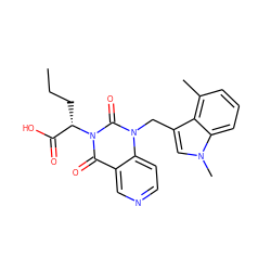 CCC[C@@H](C(=O)O)n1c(=O)c2cnccc2n(Cc2cn(C)c3cccc(C)c23)c1=O ZINC000096170047