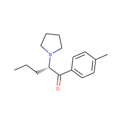CCC[C@@H](C(=O)c1ccc(C)cc1)N1CCCC1 ZINC000001849892