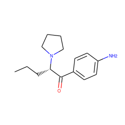 CCC[C@@H](C(=O)c1ccc(N)cc1)N1CCCC1 ZINC000042920392