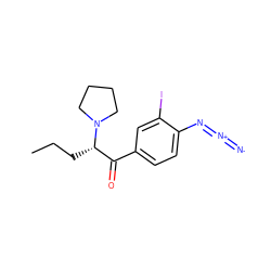 CCC[C@@H](C(=O)c1ccc(N=[N+]=[N-])c(I)c1)N1CCCC1 ZINC000042920302