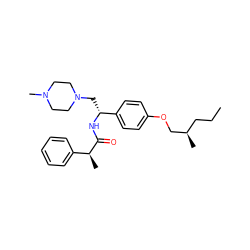 CCC[C@@H](C)COc1ccc([C@@H](CN2CCN(C)CC2)NC(=O)[C@@H](C)c2ccccc2)cc1 ZINC000116589567
