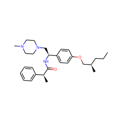 CCC[C@@H](C)COc1ccc([C@H](CN2CCN(C)CC2)NC(=O)[C@@H](C)c2ccccc2)cc1 ZINC000116589573