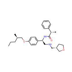 CCC[C@@H](C)COc1ccc([C@H](CNC[C@@H]2CCOC2)NC(=O)[C@@H](C)c2ccccc2)cc1 ZINC000145229791