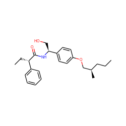 CCC[C@@H](C)COc1ccc([C@H](CO)NC(=O)[C@@H](CC)c2ccccc2)cc1 ZINC000145097839