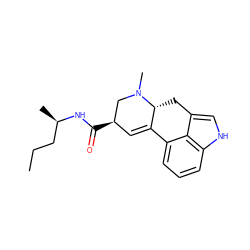 CCC[C@@H](C)NC(=O)[C@@H]1C=C2c3cccc4[nH]cc(c34)C[C@H]2N(C)C1 ZINC000013740706