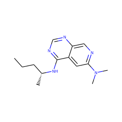 CCC[C@@H](C)Nc1ncnc2cnc(N(C)C)cc12 ZINC000040973098