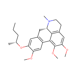 CCC[C@@H](C)Oc1cc2c(cc1OC)-c1c(OC)c(OC)cc3c1[C@H](C2)N(C)CC3 ZINC000473128119