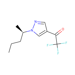 CCC[C@@H](C)n1cc(C(=O)C(F)(F)F)cn1 ZINC000233286182