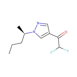CCC[C@@H](C)n1cc(C(=O)C(F)F)cn1 ZINC000473115256