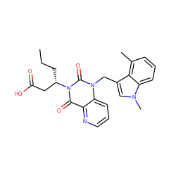 CCC[C@@H](CC(=O)O)n1c(=O)c2ncccc2n(Cc2cn(C)c3cccc(C)c23)c1=O ZINC000068244710