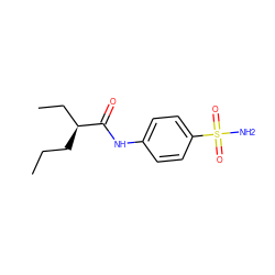 CCC[C@@H](CC)C(=O)Nc1ccc(S(N)(=O)=O)cc1 ZINC000049046137