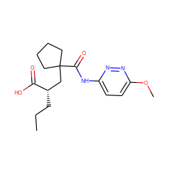 CCC[C@@H](CC1(C(=O)Nc2ccc(OC)nn2)CCCC1)C(=O)O ZINC000034803286