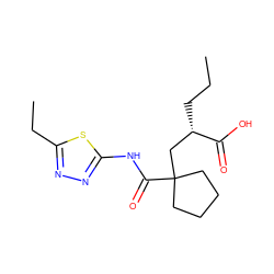 CCC[C@@H](CC1(C(=O)Nc2nnc(CC)s2)CCCC1)C(=O)O ZINC000033997517