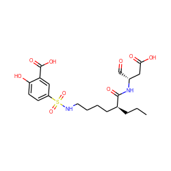 CCC[C@@H](CCCCNS(=O)(=O)c1ccc(O)c(C(=O)O)c1)C(=O)N[C@H](C=O)CC(=O)O ZINC000013553869