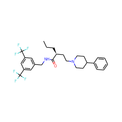 CCC[C@@H](CCN1CCC(c2ccccc2)CC1)C(=O)NCc1cc(C(F)(F)F)cc(C(F)(F)F)c1 ZINC000029040111