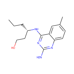 CCC[C@@H](CCO)Nc1nc(N)nc2ccc(C)cc12 ZINC000205022017