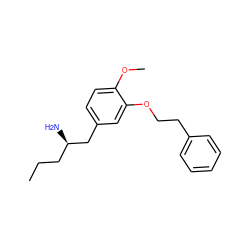 CCC[C@@H](N)Cc1ccc(OC)c(OCCc2ccccc2)c1 ZINC000013801084