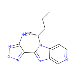 CCC[C@@H](N)n1c(-c2nonc2N)nc2cnccc21 ZINC000028459203