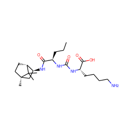 CCC[C@@H](NC(=O)N[C@@H](CCCCN)C(=O)O)C(=O)N[C@H]1C[C@@]2(C)CC[C@H]1C2(C)C ZINC000473135030