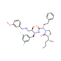 CCC[C@@H](O)[C@H]1CCN([C@@H](CCc2ccccc2)C(=O)N[C@@H](Cc2cc(F)cc(F)c2)[C@H](O)CNCc2cccc(OC)c2)C1=O ZINC000082138074