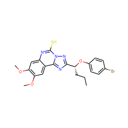 CCC[C@@H](Oc1ccc(Br)cc1)c1nc2c3cc(OC)c(OC)cc3nc(S)n2n1 ZINC000015962724