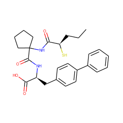 CCC[C@@H](S)C(=O)NC1(C(=O)N[C@@H](Cc2ccc(-c3ccccc3)cc2)C(=O)O)CCCC1 ZINC000026172962